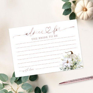 Greenery Pumpkin Fall Brautparty Advice Cards