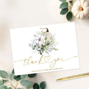 Greenery Pumpkin Fall Brautparty Danke Karte