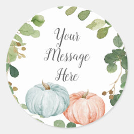 Greenery Pumpkin Ihre Nachricht hier Aufkleber