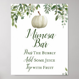 Greenery Pumpkin Sign, Brautparty Sign Poster