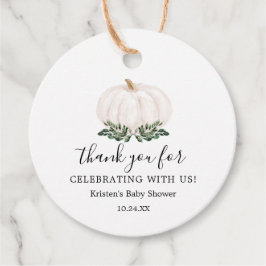 Greenery Rustic Little Pumpkin Baby Shower Geschenkanhänger