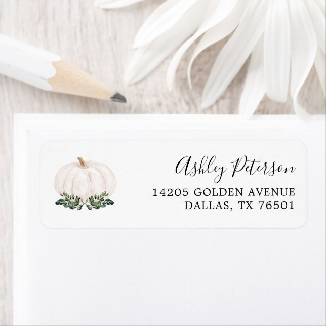 Greenery Rustic Little Pumpkin Baby Shower Label (Insitu)