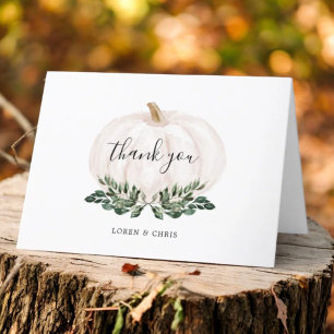 Greenery Rustic Little Pumpkin gefaltet Vielen Dan Dankeskarte