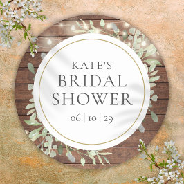 Greenery Rustic String Lights Brautparty Runder Aufkleber