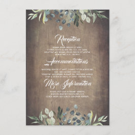 Greenery Rustic Wedding Information Guest Begleitkarte