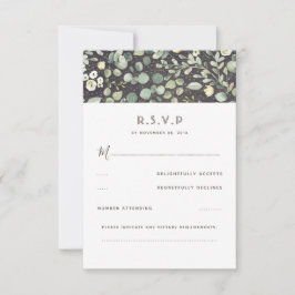 Greenery Rustic Wedding RSVP Karte