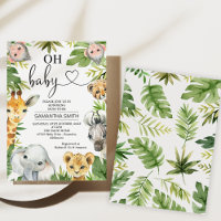 Greenery Safari Animals Baby Shower