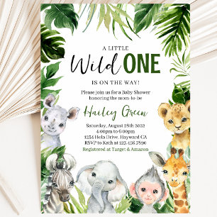 Greenery Safari Jungle Baby Dusche Einladung
