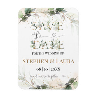 Greenery Save the Date Magnet Card