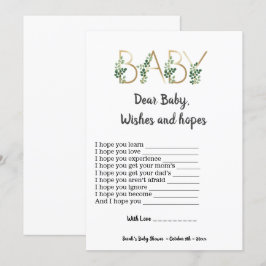 Greenery Sehr geehrte Baby Hope wünscht Baby Showe Einladung