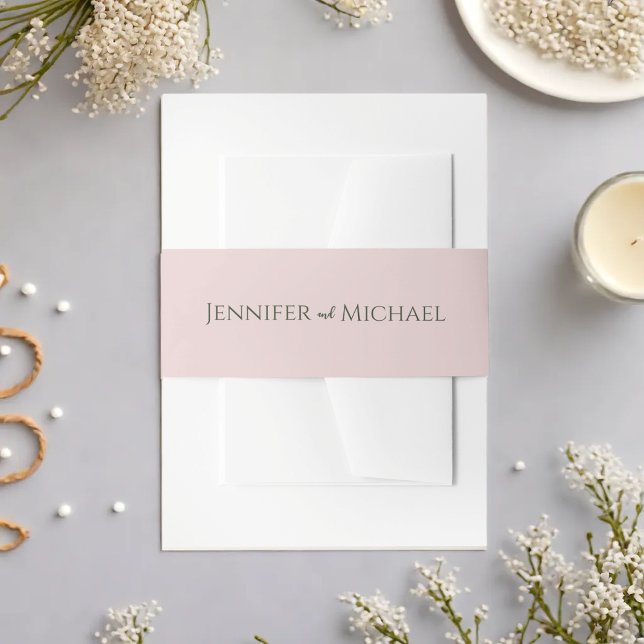 Greenery Simple Elegant Wedding Einladungsbanderole (Greenery Simple Elegant Wedding Invitation Belly Band)