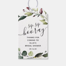 Greenery Sip Hooray Brautparty Geschenkanhänger