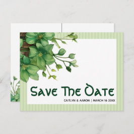 Greenery St. Patricks Day Celtic Save the Date Postkarte