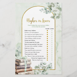 Greenery Storybook Höher oder Lower Games Card