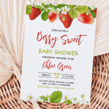 Greenery Strawberry Baby Shower