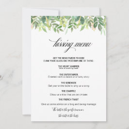 Greenery Summer Destination Kissing Menu