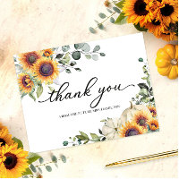 Greenery Sunflowers Fall Brautparty Vielen Dank