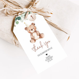 Greenery Teddy Bear Geburtstagsparty Feigwarts Tag Geschenkanhänger