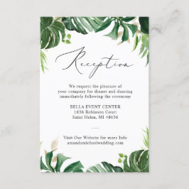 Greenery Tropical Palm Blätter Hochzeitsempfang Begleitkarte