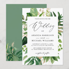 Greenery Tropical Palm Blätter Summer Wedding Einladung