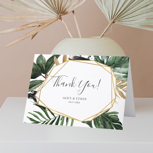 Greenery Tropical Wedding Dankeskarte (Von Creator hochgeladen)