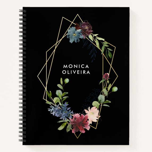 Greenery und Burgundy, Geometric Notizbuch (Vorderseite)