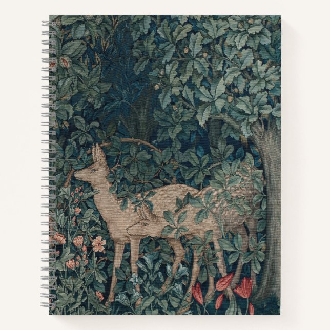 Greenery, Victorian Era Tapestry by Henry Dearle Notizbuch (Vorderseite)