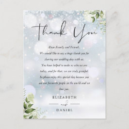 Greenery Vielen Dank Winter Wedding Platzkarte Postkarte