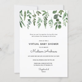 Greenery Virtual Baby Shower Einladung