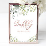 Greenery Watercolor Bubbly Bar Pop Fizz Clink Sign Poster<br><div class="desc">Greenery Watercolor Bubbly Bar Pop Fizz Clink Sign</div>