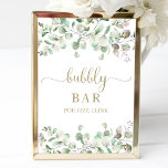 Greenery Watercolor Bubbly Bar Pop Fizz Clink Sign Poster<br><div class="desc">Greenery Watercolor Bubbly Bar Pop Fizz Clink Sign</div>