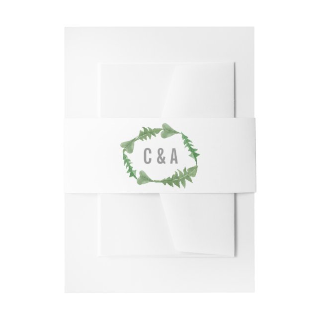 Greenery Watercolor Foliage Wedding Einladungsbanderole (Vorderseite Beispiel)