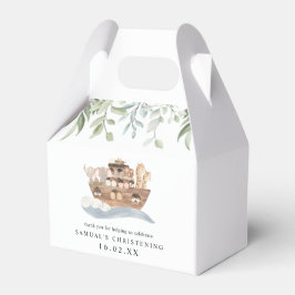 Greenery Watercolor Noah's Ark Christening Geschenkschachtel