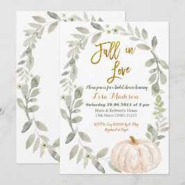 Greenery Watercolor Pumpkin Brautparty  Einladung