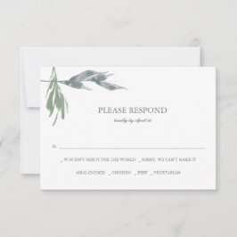 Greenery Watercolor RSVP Karten