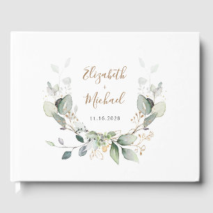 Greenery Watercolor Wedding Gästebuch