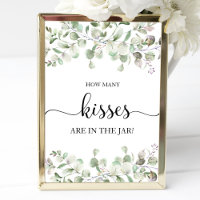 Greenery Watercolor Wie viele Kisses signieren