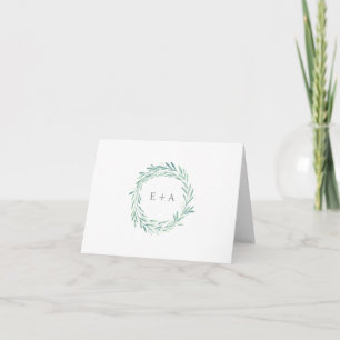Greenery Watercolor Wreath Monogram geklappt