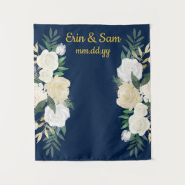 Greenery Wedding Backdrop Gold Navy Foto Stand Wandteppich
