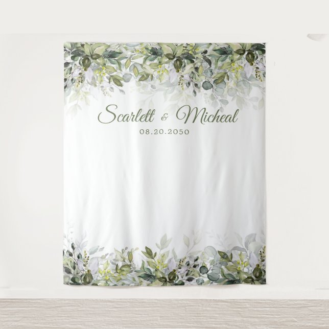 Greenery Wedding Backdrops Wandteppich (Vorderseite)