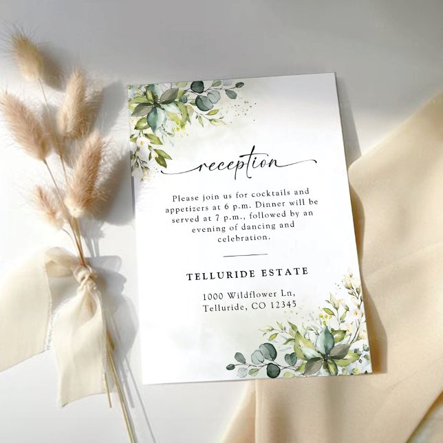 Greenery Wedding Ceremony Empfang Enclosure Card Begleitkarte (Von Creator hochgeladen)