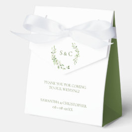 Greenery Wedding Danke Monogram Wappen Custom Geschenkschachtel