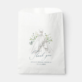 Greenery Wedding Dress Danke Brautparty Geschenktütchen