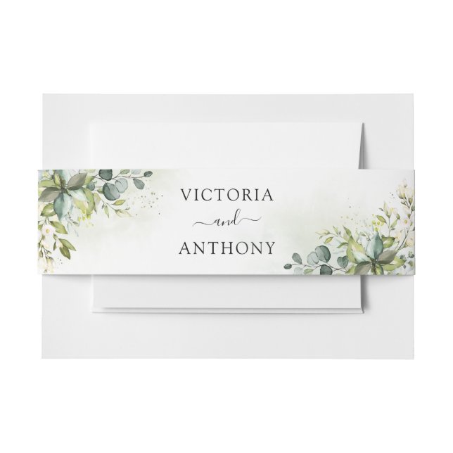 Greenery Wedding Invitation Bly Band (Vorderseite Beispiel)