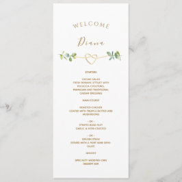 Greenery Wedding Menu mit Gast Name Menükarte