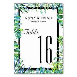 Greenery Wedding Menu+Tischnummer Card Tischnummer