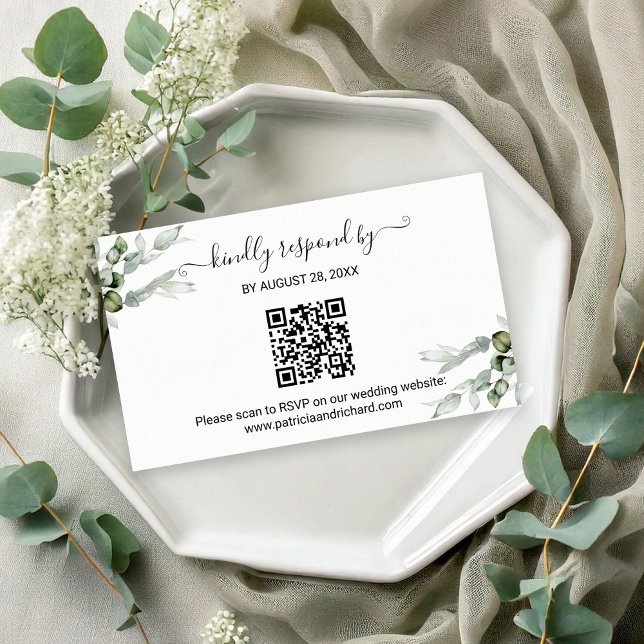Greenery Wedding QR Online UAWG Begleitkarte (Von Creator hochgeladen)