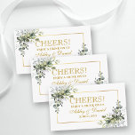 Greenery Wedding Reception Gold Drink Ticket Card Begleitkarte<br><div class="desc">Watercolor Greenery and Gold Cheers Wedding Reception Drink Ticket Card - Gold Script</div>