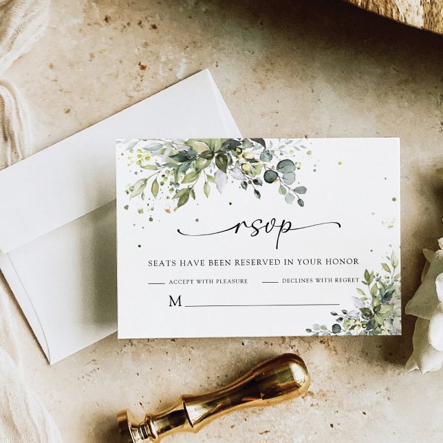 Greenery Wedding RSVP Card Karte (Von Creator hochgeladen)