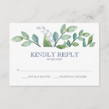 Greenery Wedding RSVP Card
